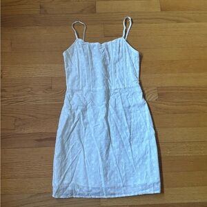 xs size white floral eyelet mini dress